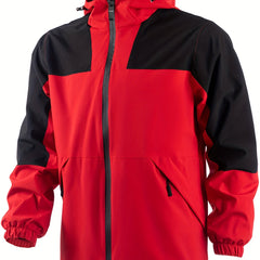 Men's Casual Hooded Waterproof Windbreaker Jacket for Outdoors