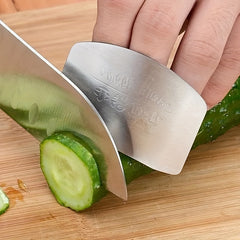 2pcs Stainless Steel Finger Guards for Slicing - Reusable Kitchen Metal Cutting