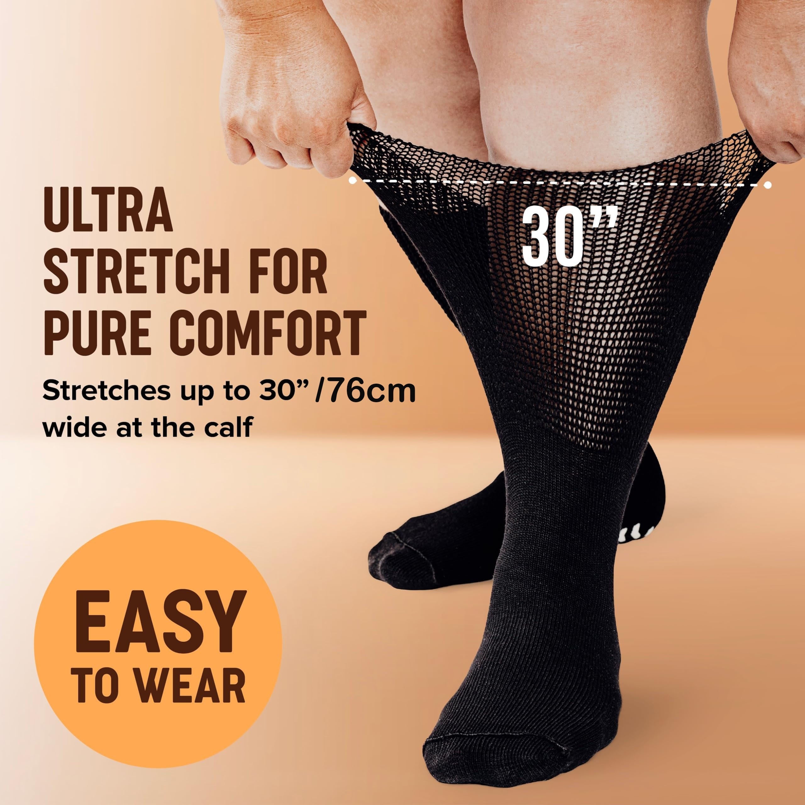 2 Pairs Extra Wide Diabetic Socks for Men Women Swollen Feet