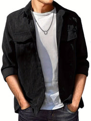 Men's Corduroy Button Long Sleeves Shirt Jacket