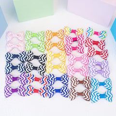 32pcs Children's Bow Hair Clips Mini Small Striped Webbing Hair Accessories