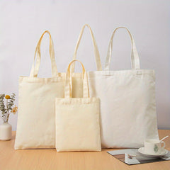Solid Canvas Shoulder Bag Stylish Tote Bag Lightweight Handbag Diaper Storage