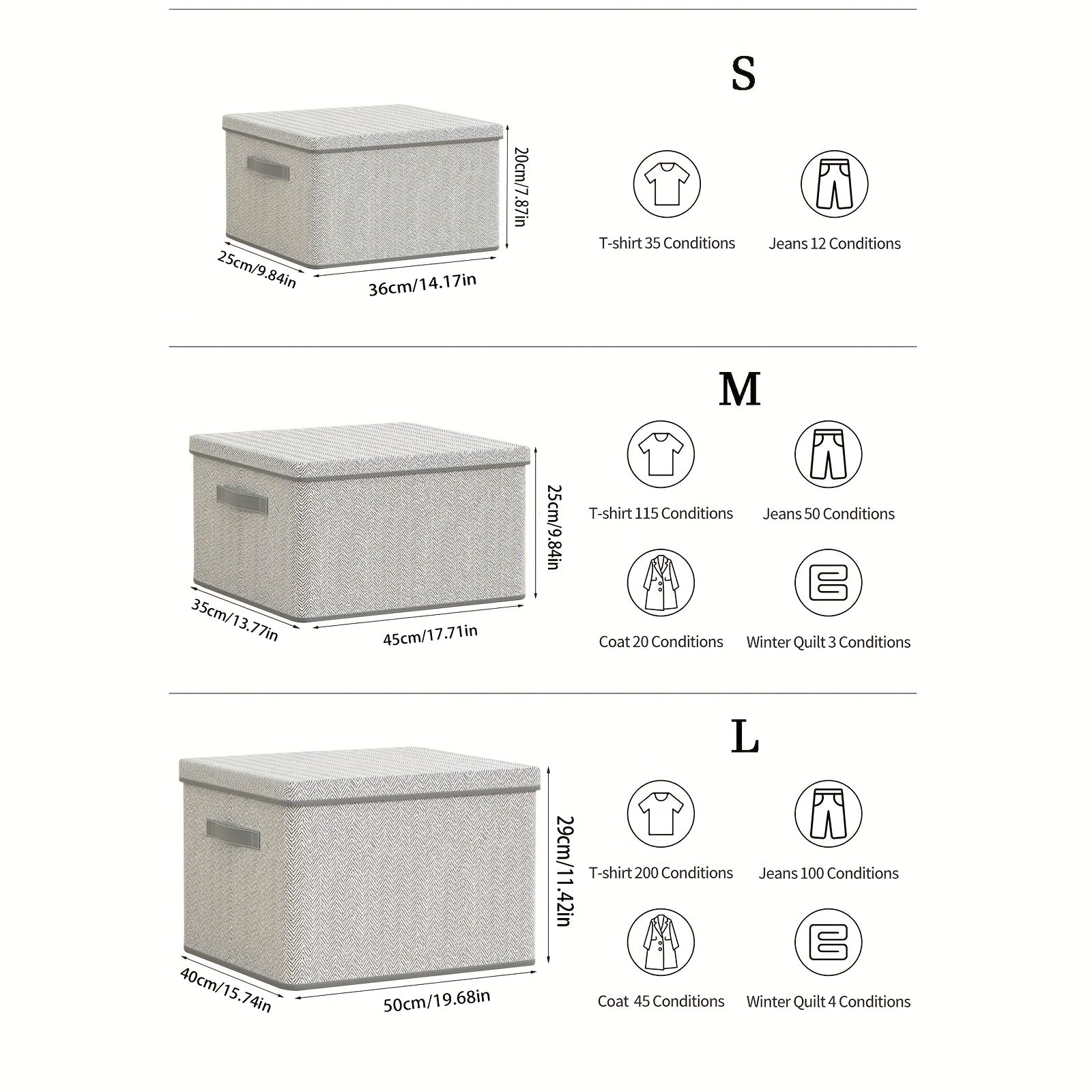 Foldable Storage Box with Lid Dust Proof Organizer for Clothes and Bedding