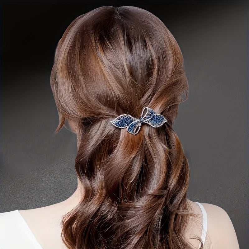 Bow & Rhinestone Hair Clip Barrette Headwear Hair Accessory