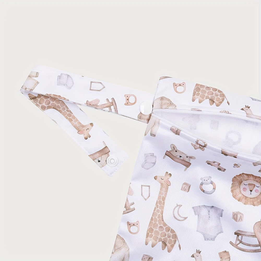 3pcs Elinfant Diaper Bag Set Giraffe Moon Patterns Travel Organizer Bags