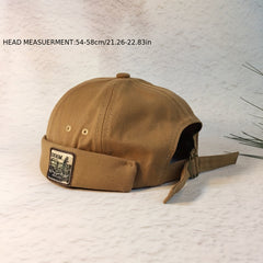 Retro Cotton Brimless Hat With Adjustable Cuff