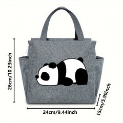 Cartoon Panda Lunch Bag Insulated Cooler Tote for Office School Picnic Camping