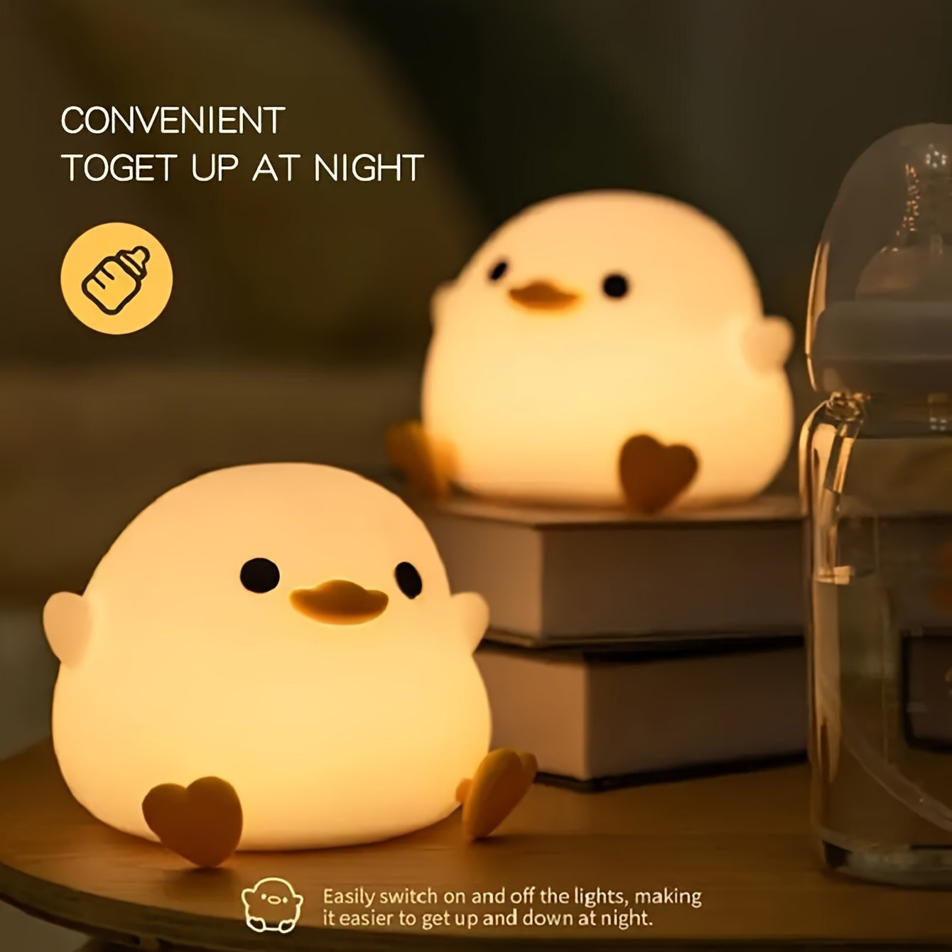 Bean Duck Silicone Night Light Eye Protection Desk Lamp