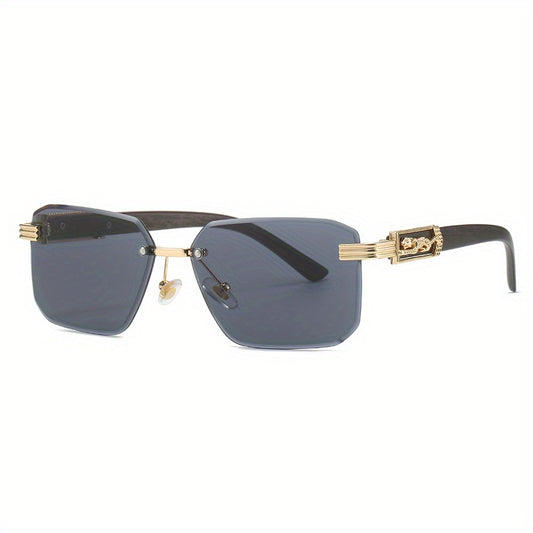 Ombre Lens Sunglasses Metal Leopard Decor UV400