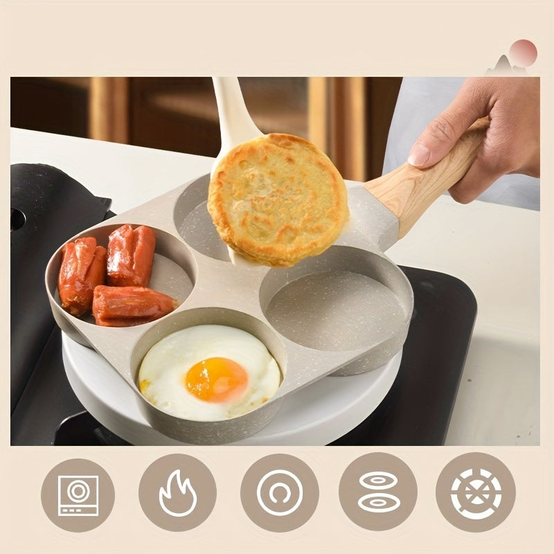 4 Holes Frying Pan Non Stick Cast Iron Skillet Egg Fry Pan