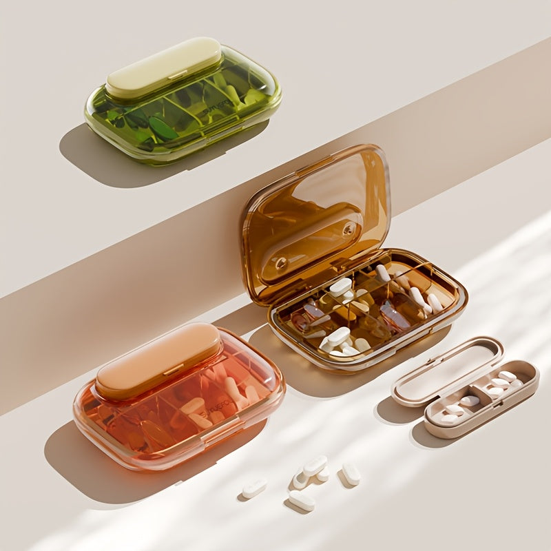 6 Compartment Portable Pill Organizer Airtight Storage Box