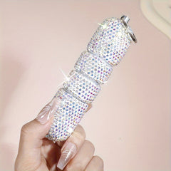 Sparkling Waterproof Keychain Pill Holder Diamond Emergency Medicine Bottle