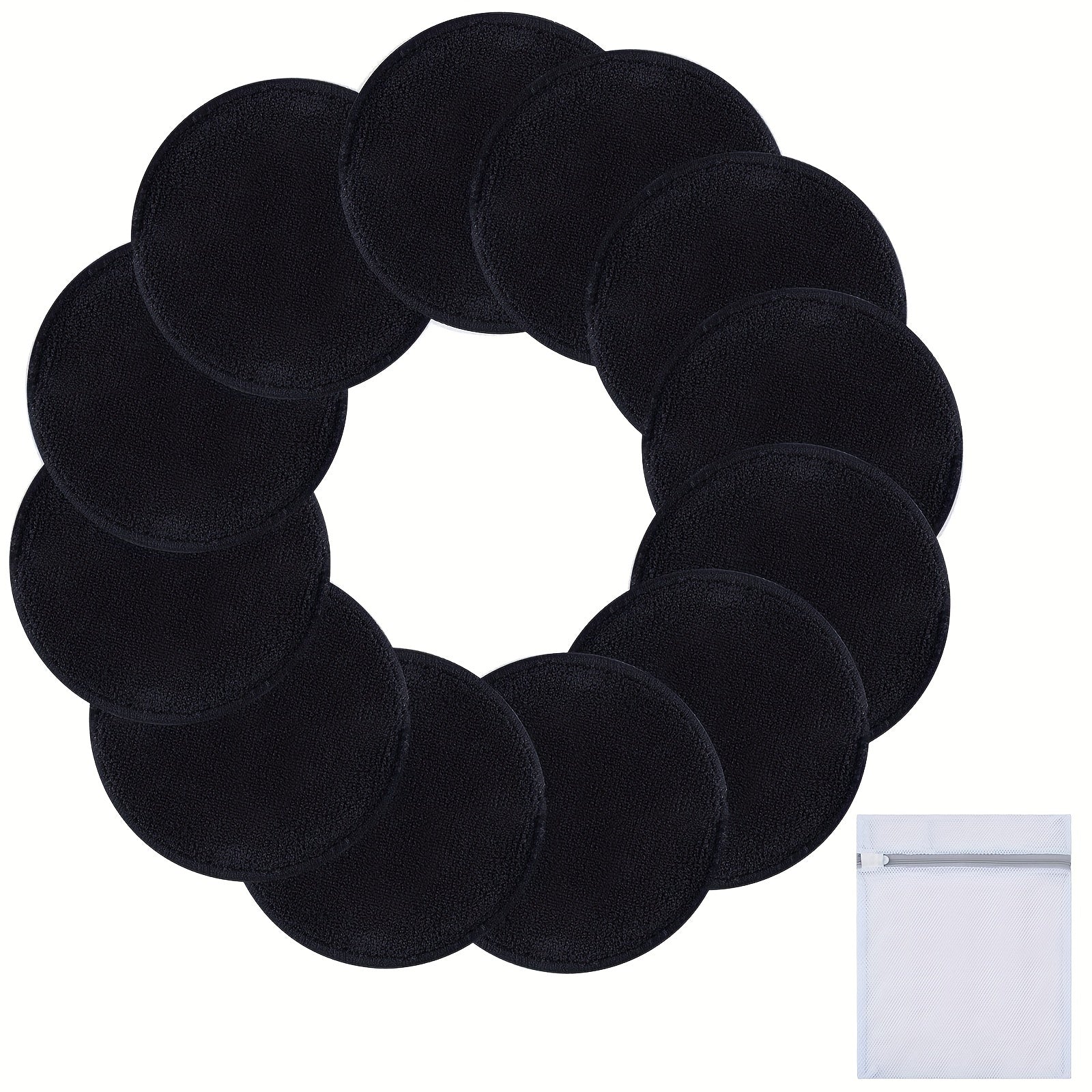Reusable Makeup Remover Pads 12 Pack Microfiber Facial Cleaning Puff