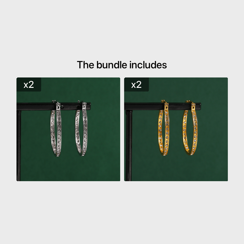 Temperament Zircon Hoop Earrings Zinc Alloy Ear Jewelry Accessories