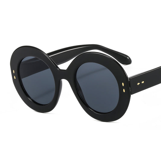 Round Frame Glasses Gradient Lens Metal Hinge Cat Eye Glasses
