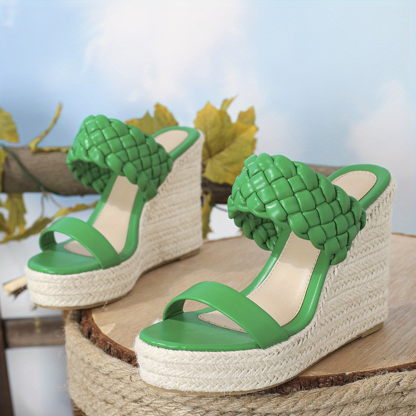 Women's Espadrille Wedge Sandals Platform Braided Strap Heels
