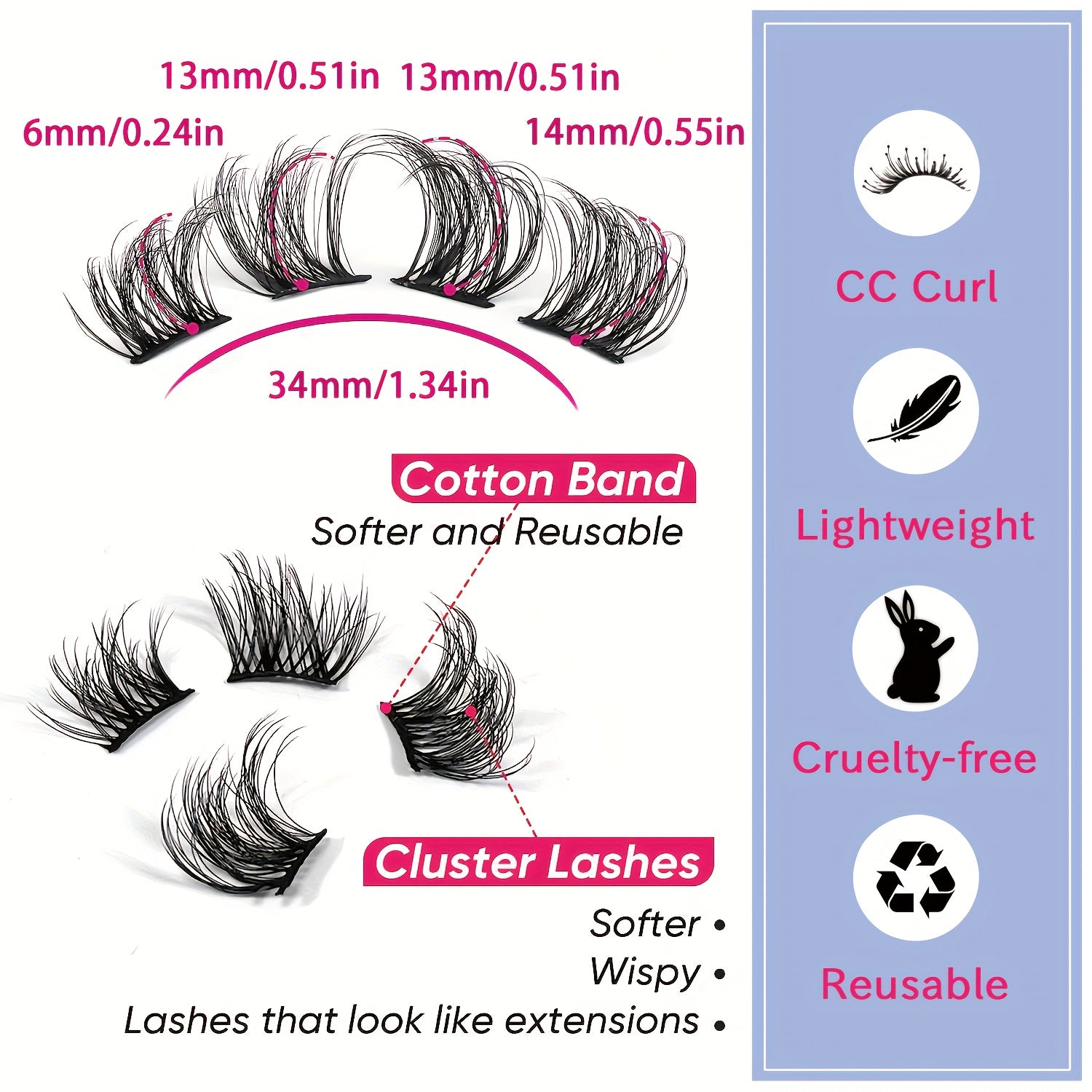 Natural Look 3D Individual Lashes 15mm Cluster Lash Extensions DIY Strip