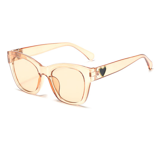 Vintage Heart Decor Square Sunglasses for Women