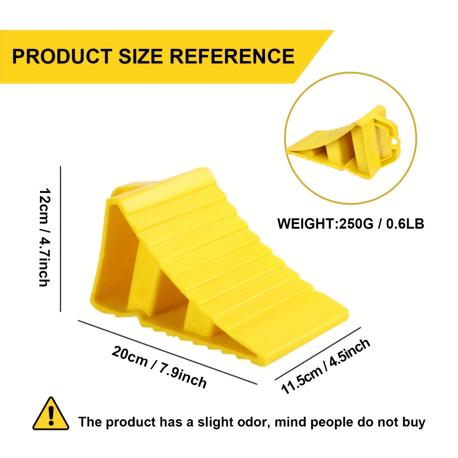 Wheel Chock With Handle Quick Grip Ribbed Chock Block