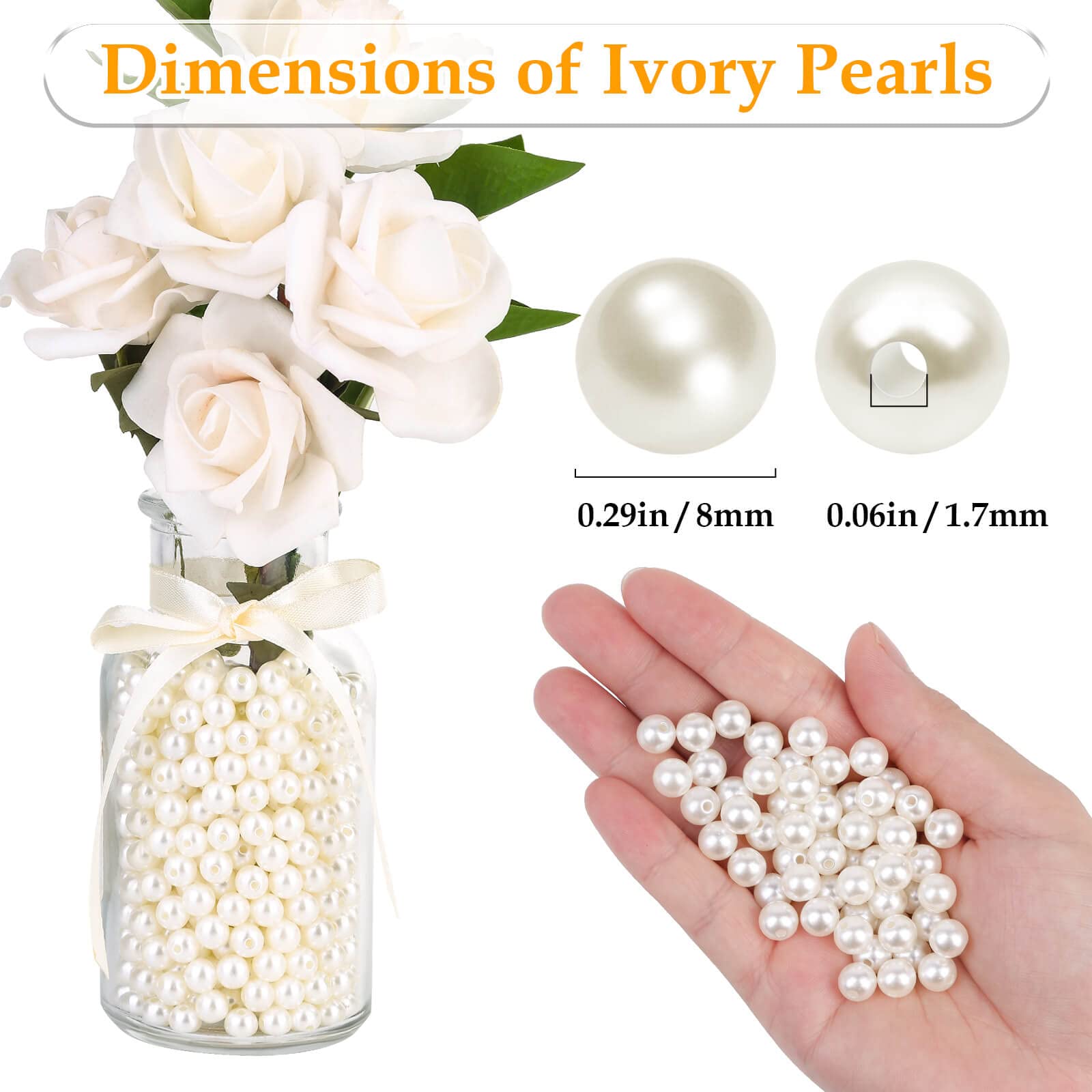 Ivory Pearl Craft Beads Loose Pearls For Jewelry Making