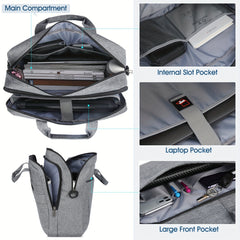 15.6 Inch Waterproof Laptop Briefcase for Travel Business School
