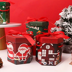 1pc Christmas Treat Boxes 3D Xmas Goodie Boxes Christmas Holiday Party Favor