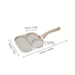 3 Holes Frying Pan Non Stick Cast Iron Skillet for Gas Stove Top