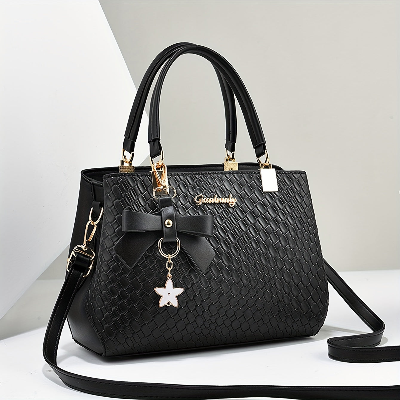 Women's Faux Leather Satchel Bag Set