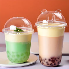 Disposable Plastic Cup With Lid Christmas Supplies for Dessert Fruit Juice