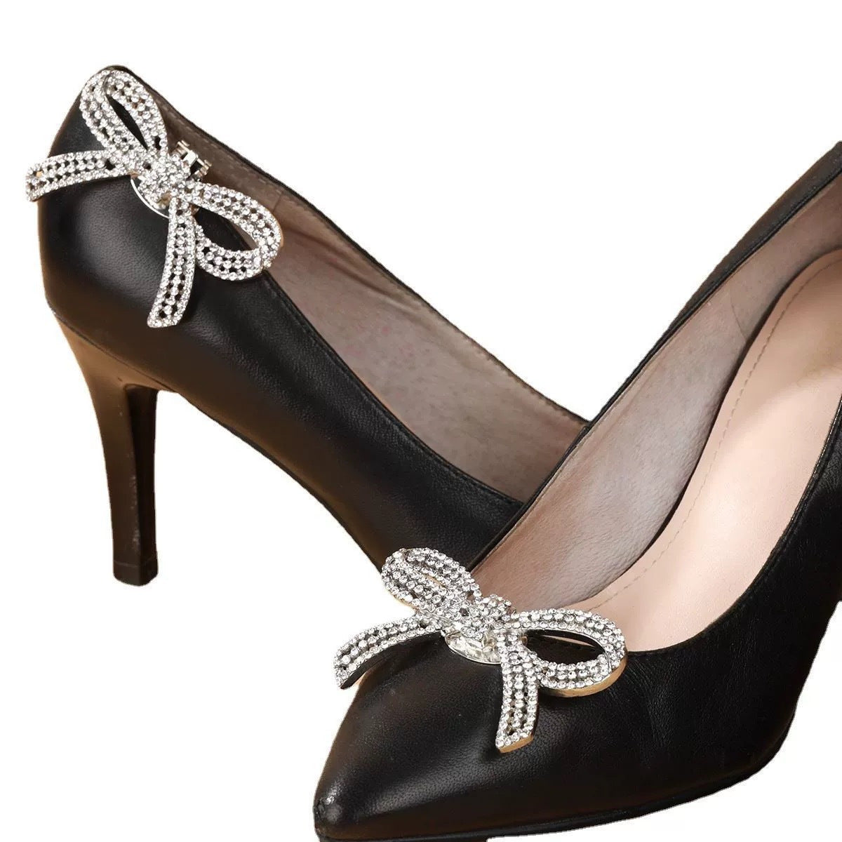 Rhinestone Shoe Bow Clip On Decor for Women Flats Heels Loafers
