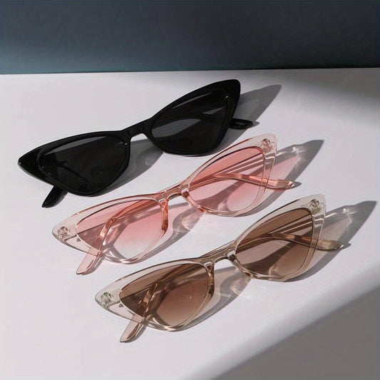 3 Pairs Cat Eye Sunglasses Y2K Gradient Lens UV400