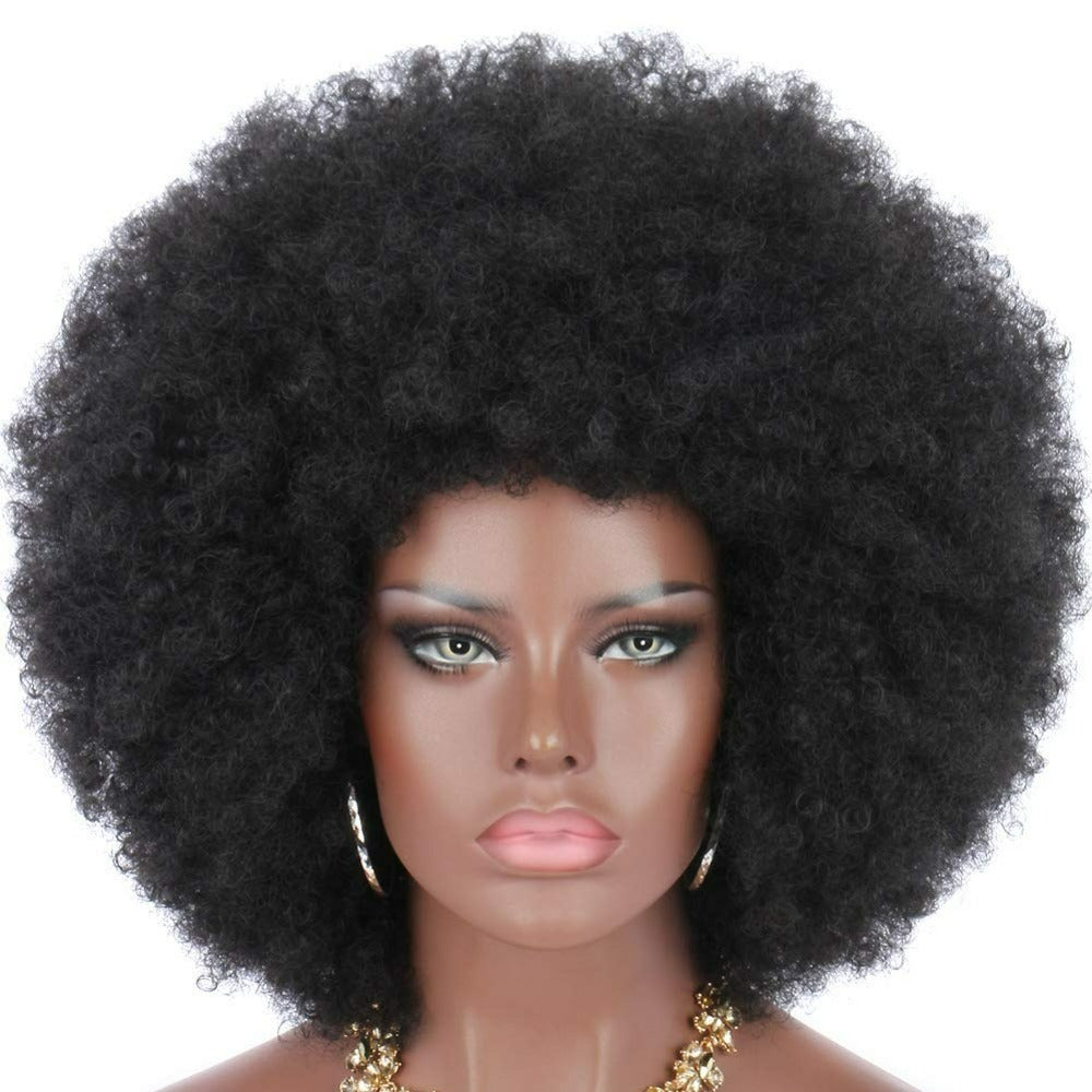 Afro Kinky Curly Hair Wigs Synthetic Fiber Hair Replacement Wigs
