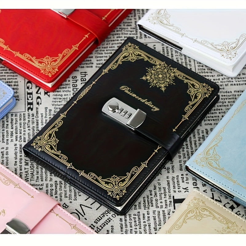 Lock Diary Canvas Notebook Son Notepad Student Retro Handbook