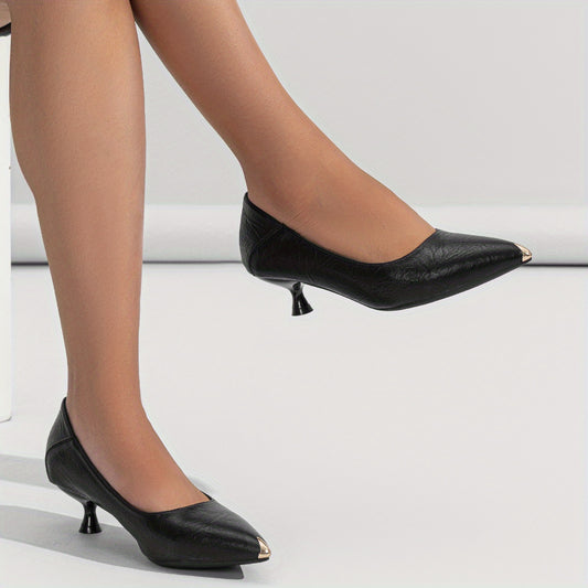 Women's Steel Toe Pumps Pointed Toe Slip On Heels