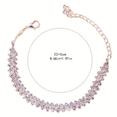 Rhinestone Inlaid Chain Anklet for Wedding