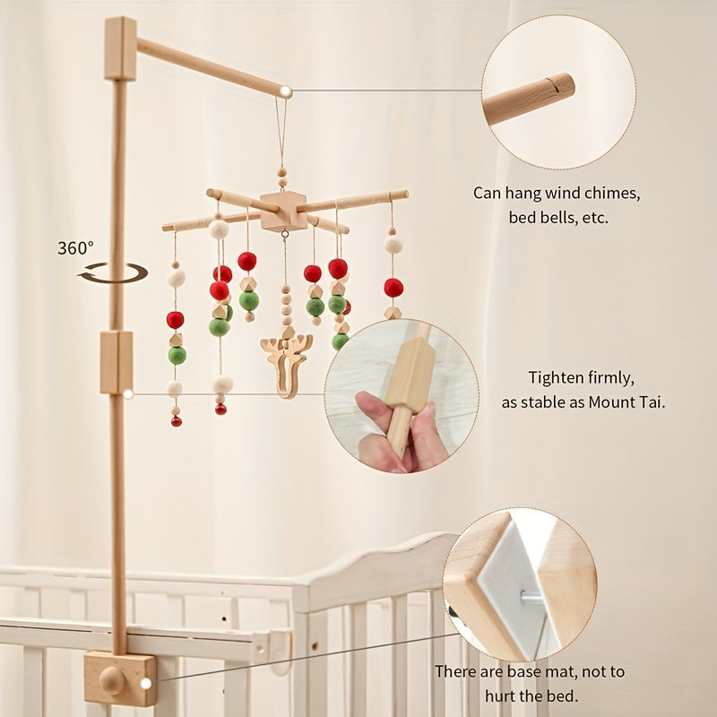 Sturdy Wooden Crib Bell Bracket with Rectangular Base