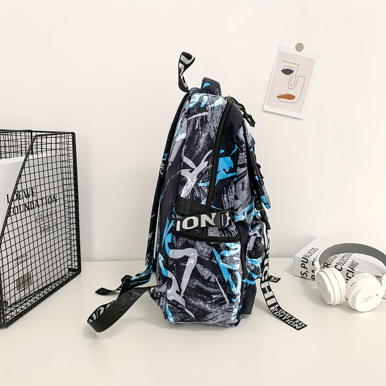 Large Capacity Functional Shoulder Backpack Multiple Pocket Student Bag