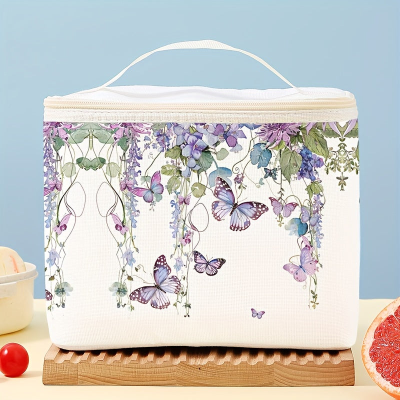 Butterfly Print Insulated Lunch Bag for Teens and Adults