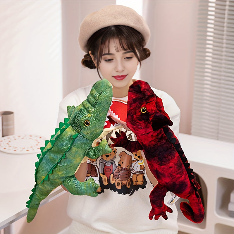 Red Lizard Hand Puppet Plush Stuffed Animal for Creative Play