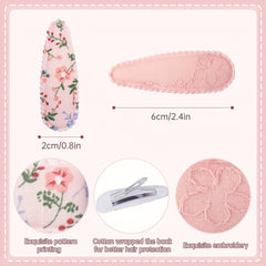 18pcs Floral Print Hair Clips Non Slip Snap Hairpins Barrettes for Baby Girls