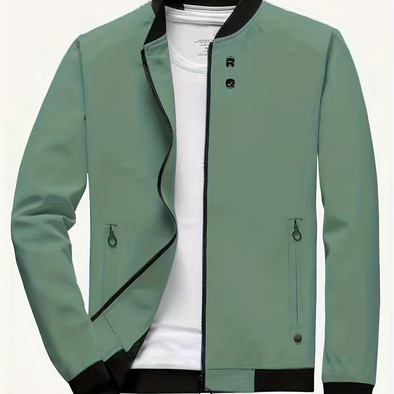 Men's Stand Collar Windbreaker Zip Up Jacket