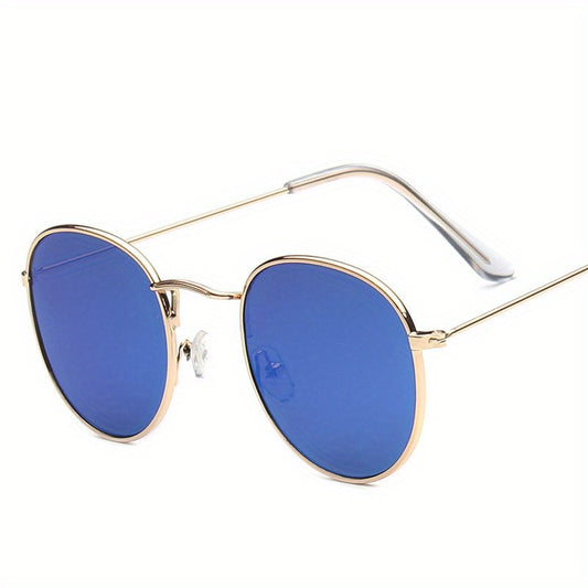Round Metal Sunglasses UV400 Anti Glare for Driving