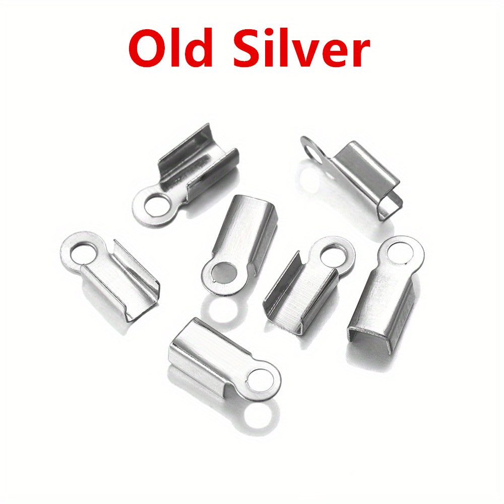 200pcs Cove Clasps Cord End Caps for Jewelry Making DIY Supplies