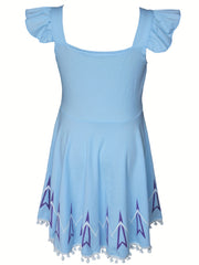 Girls Camisole Princess Dress Ice & Snow Fairy Tale Character Costume