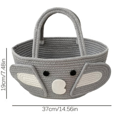Elephant Themed Diaper Storage Basket Durable Polyester