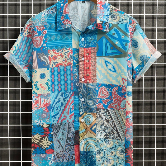 Men's Casual Street Style Short Sleeve Shirt For Summer