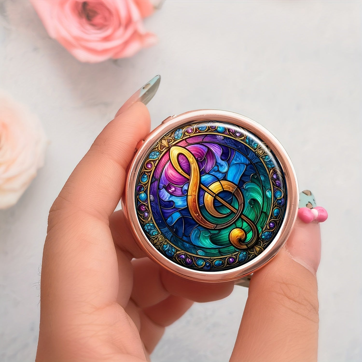 Rose Gold 3 Compartment Pill Box Case Portable Tablet Vitamin Holder