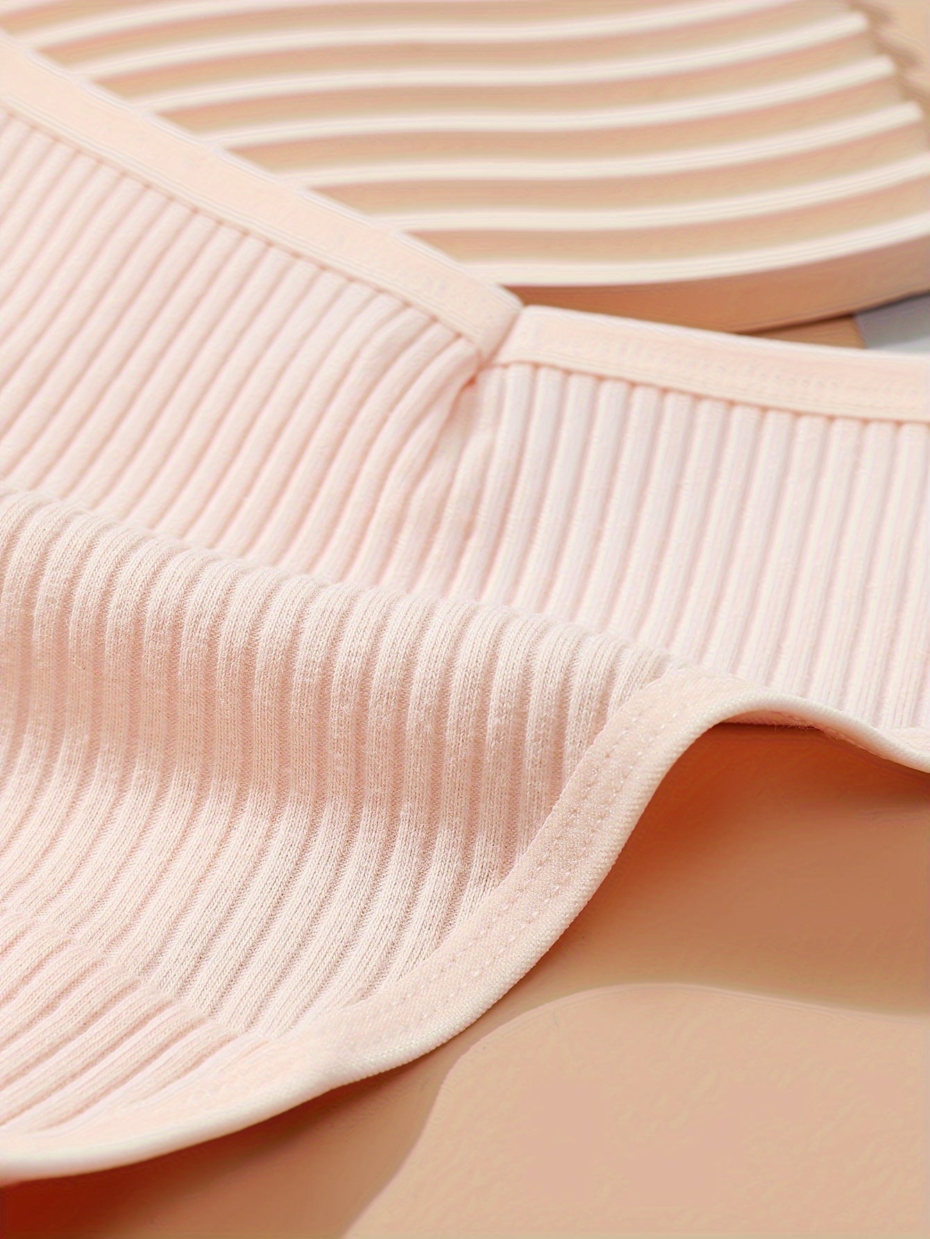 4pcs Soft Ribbed Stretchy Thongs Comfy Intimates Panties Women's Lingerie