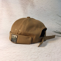 Retro Cotton Brimless Hat With Adjustable Cuff