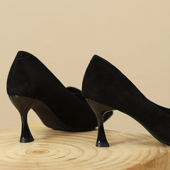 Women's Bowknot Stiletto Heels Slip On Pumps